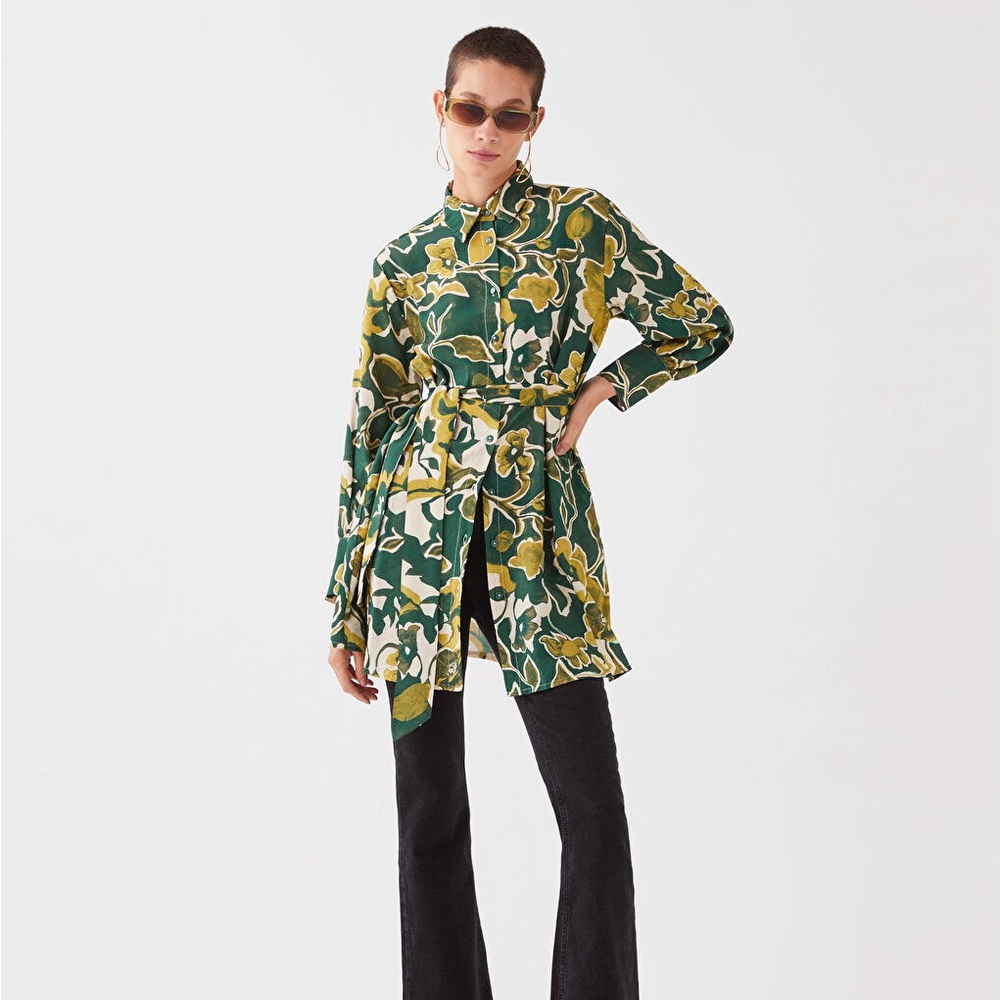 LC Waikiki Green Floral Tunic